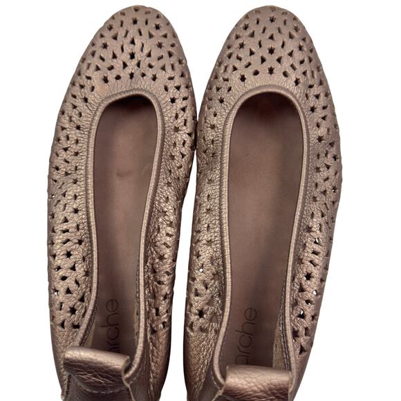 Arche Lilly Laser Cut Leather Butter Soft Metallic Ballet Flats Women's 38/7.5-8 - Picture 5 of 11